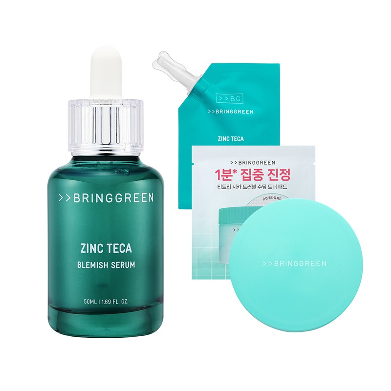 BRINGGREEN Zinc Teca Blemish Serum 50ml + Refill 25ml (+Tea