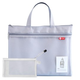 Document Bag A4, 2 Pieces Document Bag Zip Document Bag A4 Mesh with Handle Waterproof Mesh Bag with Zip Double Layer for Students Office Supplies (Grey)