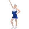 Danzcue - Falda de uniforme para niños, Azul real/Blanco, Small