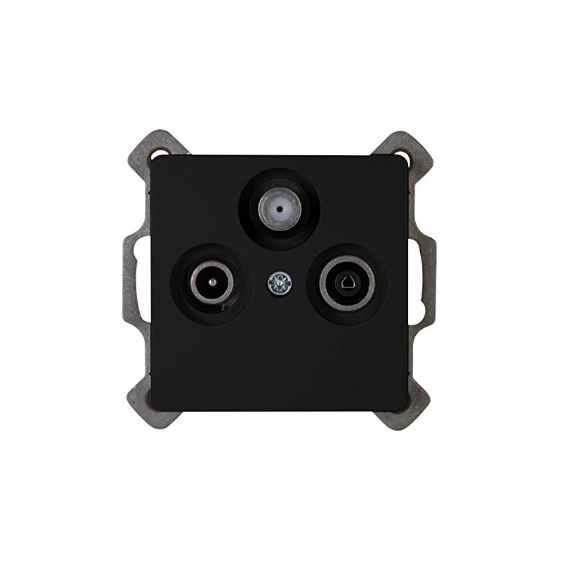 Kopp Paris 921450085 3-Way Antenna Socket for TV/RF/SAT, Flush-Mounted, Matte