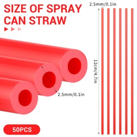 50pcs Spray Can Straws, 4.72in Spray Can Extension Straw Plastic Replacement Straws Tips Aerosol Sprayer Nozzle Extension Tubes for Paint Cleaner