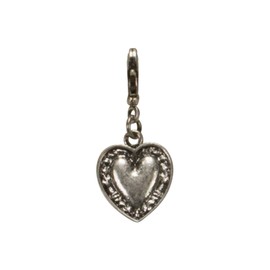 Alpenflüstern AAH070 Traditional Heart Pendant for Charivari or Costume Necklace (Antique Silver-Colour), Non-precious metal