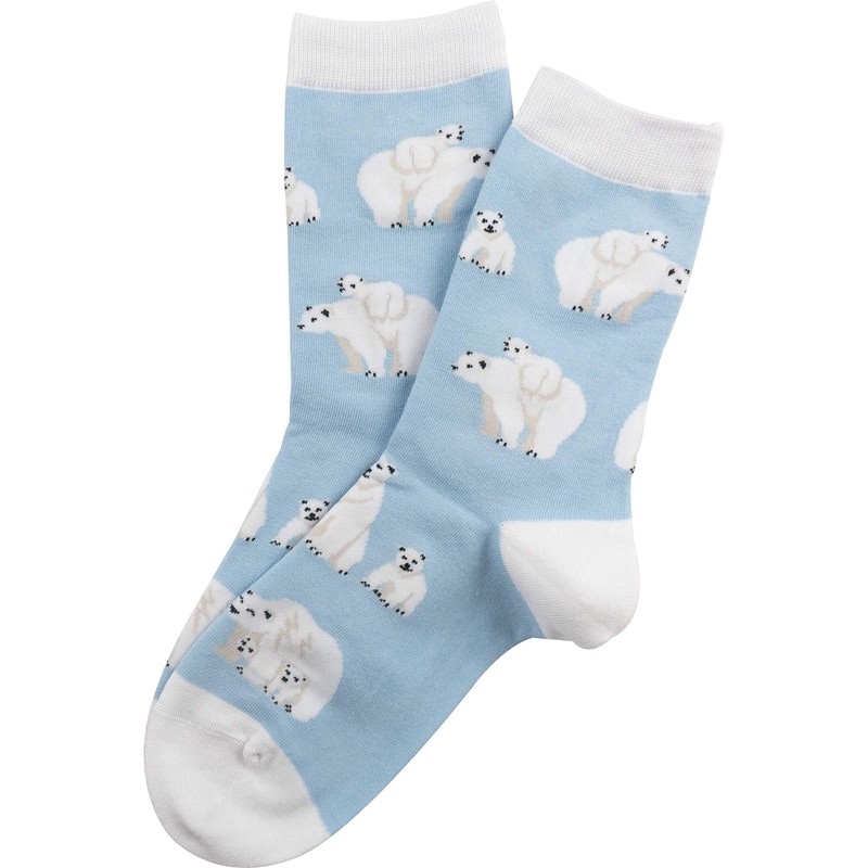 Women's Premium Comfort Animal Socks (Polar Bear Socks Blue)