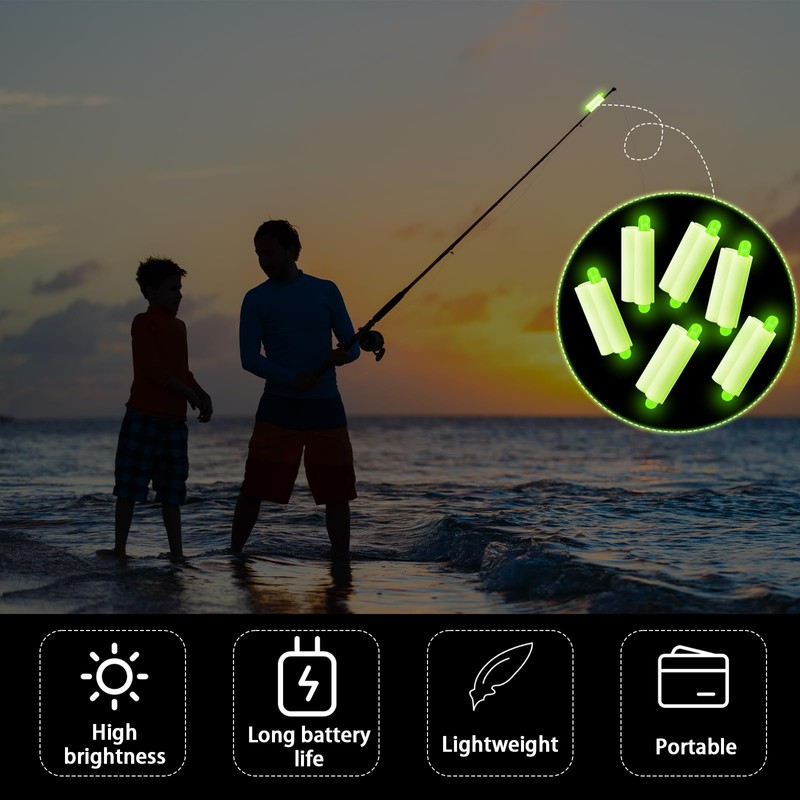 Gemscream 50 Pcs Fishing Rod Glow Stick Holder Night Fishing