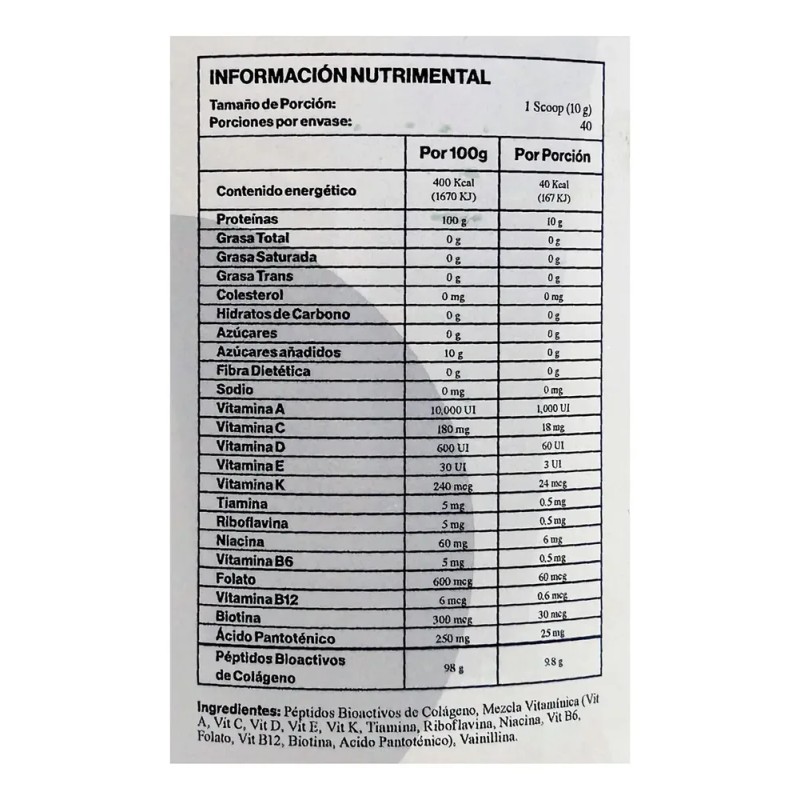 Péptidos De Colágeno Biotina 400 G Natural G-prot