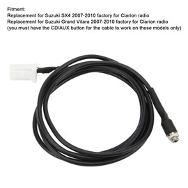 Aramox CD Changer Cable Adapter, Bluetooth Music Adapter 3.5mm Jack Cable Replacement for Suzuki SX4/ Grand Vitara 2007‑2010
