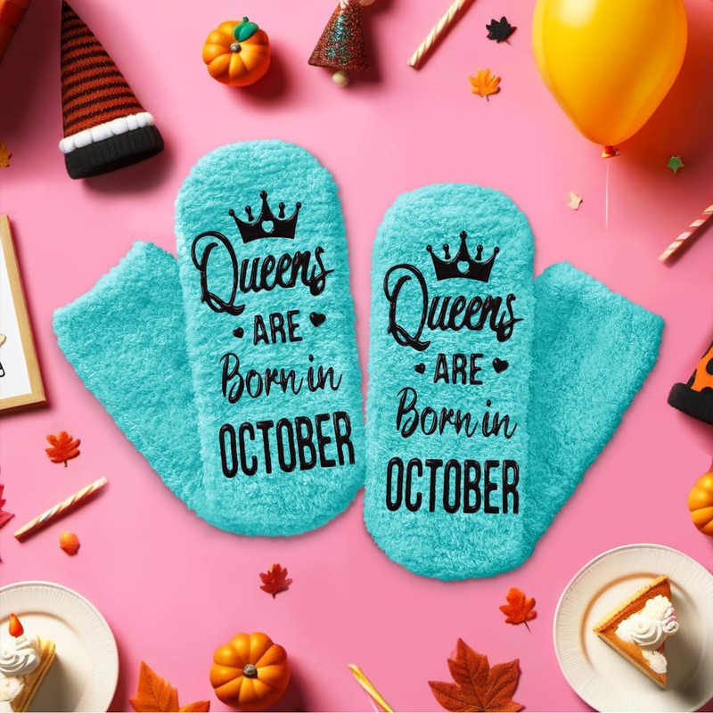 HAPPYPOP October Queen Birth Month Socks - October Birthday Gifts,