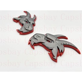 Emblem New Ram Head Emblem for TRX Ram 1500 Fender badge Hellcat Style Gray Red