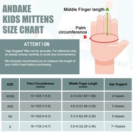 Andake Kids Ski Gloves Ages 2-10 Waterproof Winter Snow Gloves Warm Easy-to-Wear with Zippers for Children Unisex Boys and Girls Black,3-6Y