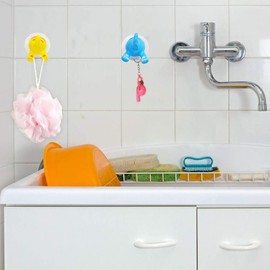 ANYUANKW Pack of 6 Animal Suction Cup Children's Towel Hooks Tail Hooks for Animals Animal Wall Hooks Bathroom for Kitchen Bathroom Shower Wall Decoration