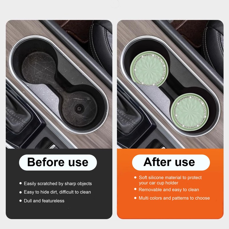 Amooca Car Cup Coaster 4 Pack Universal Non-Slip Cup Holders