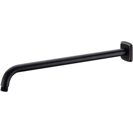 TRUSTMI Shower Arm with Flange ORB, 16 Inch L-Shaped Wall Mounted Extension Pipe for Overhead Rainfall Shower Head, Oil Rubbed Bronze