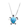 WEILYDF Cute Turtle Pendant Necklace Lovely Animals White Created Fire
