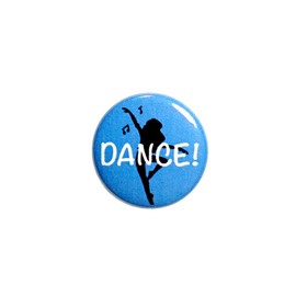 Dancer Button Dance Bag Pin Badge Ballerina Ballet Jazz Tap Blue 1 Inch 62-25
