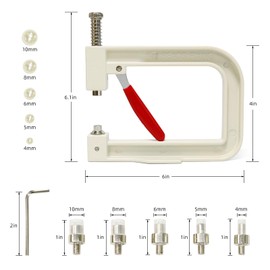 Troyune Pearl Setting Machine, Pearl Hand Press Tools with White Pearl Beads, Rivet Studs and L Hexagon Wrench for Decorating Clothes, Dresses, Bag, Hair Band or DIY Crafts