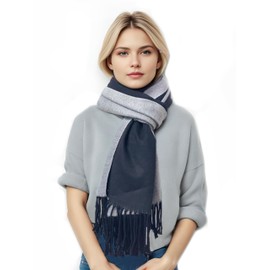 VICT POPU Shawls And Wraps for Women Cashmere Scarf Soft Reversible Pashmina Shawls For Weddings Evening Party Winter Warm Tassel Style Casual Ladies Scarves Black/Grey