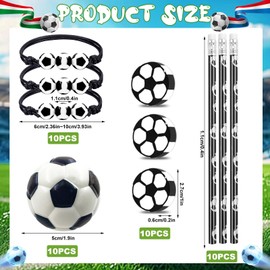 Pack of 40 Children's Football Party Bags, Mini Football with Football Pencil, Eraser Football, Small Football, Football Bracelet, Football Stress Balls, Football Give Aways Children's Birthday Boys