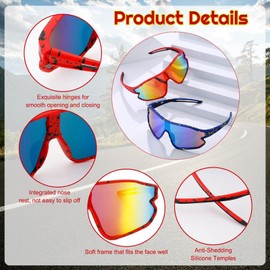 2PCS Kids Sunglasses Youth Baseball Sun Glasses, UV400 Protection Sports Softball Cycling Shades for Youth Boys Girls 8-16