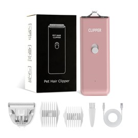 Tileon Feet Hair Trimmer, Dog Clippers,Quiet Washable USB Rechargeable Cordless Dog Grooming Kit,Electric Pets Hair Trimmers Shaver Shears for Dogs and Cats Pink
