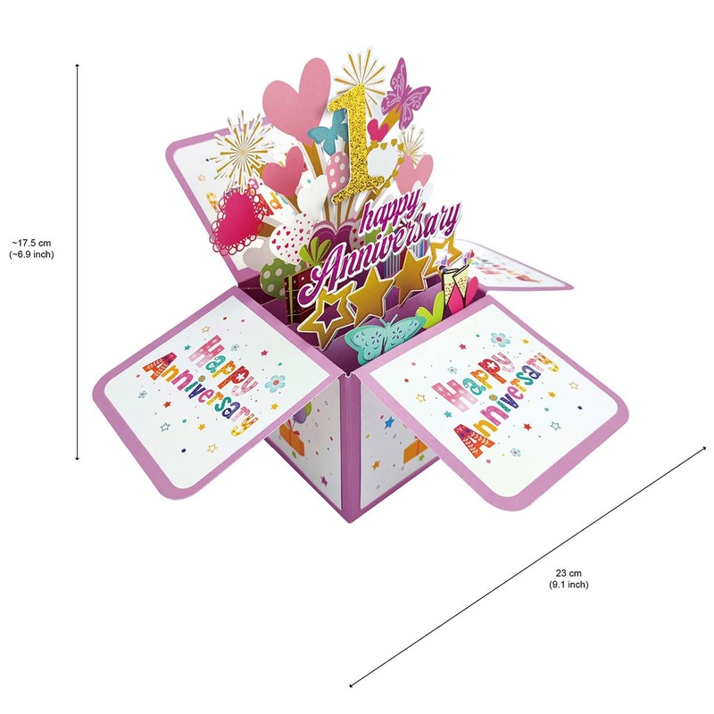 scicent Anniversary Card for Husband 3D Pop-Up Anniversary Card 1st