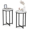 Hooseng Round End Table Set of 2 Small Side Table