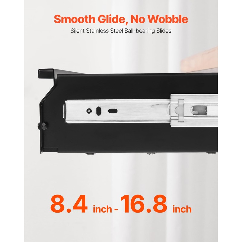 VEVOR Under Desk Drawer Slide Out, 33inch Under Desk Mounted