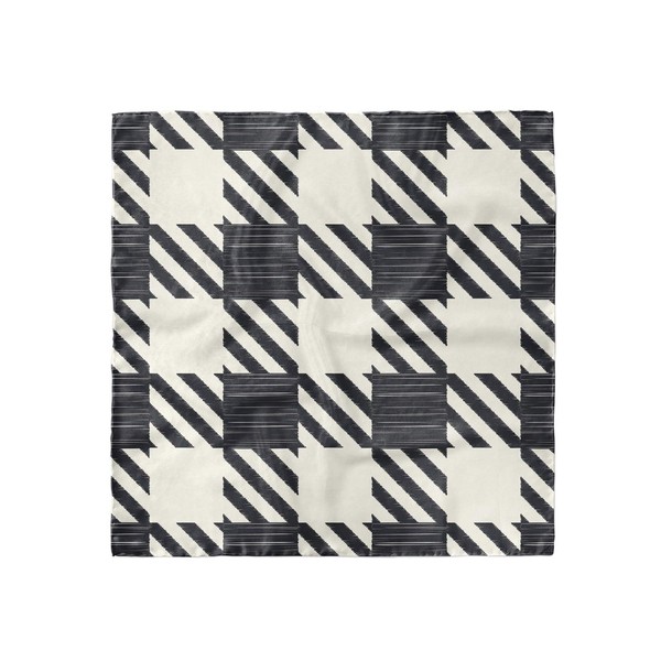 Ambesonne Checkered Headscarf, Diagonal Stripes Squares Monochrome Sketchy Geometric Grid