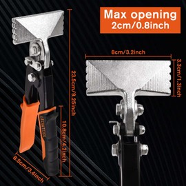 LEONTOOL 3 Inch Sheet Metal Hand Seamer Straight Jaw Sheet Metal Bender Tools with Ergonomic TPR Handle, Heavy Duty Metals Bending Pliers for Bending, Seaming and Flattening Metals Hand Tool