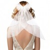 Aunthvra Wedding Hair Bow Veil White Bridal Pearl Veil Hair