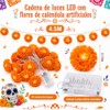 Guirnalda LED de Flores de Cempasúchil 4.5m 30 Luces, 8