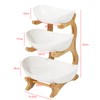 Veloqua 3 Tier Fruit Bowl For Kitchen Counter,Ceramic Fruit Bowl,Large