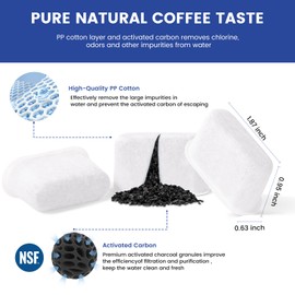 12 Pack Cuisinart Compatible Coffee Filter Replacement by Possiave - Charcoal Water Filter for Cuisinart - Fits all Cuisinart Coffee Machines