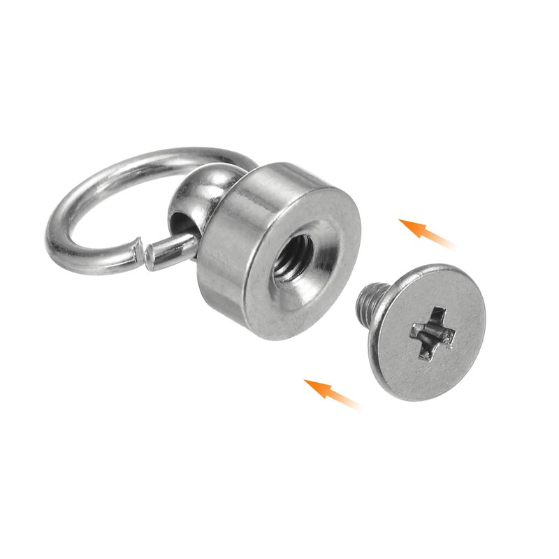 sourcing map 20pcs O Ring Brass Round Head Rivets Studs