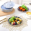 Sunnychicc 12 Pcs Melamine Platter 8 Inch Blue and White