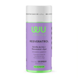 WU Nutrition RESVERATROL  Semilla de Uva  Resveratrol  Acaí Berry  Antioxidante  120 Cápsulas  2 meses de consumo  Suplemento Premium para Salud...   