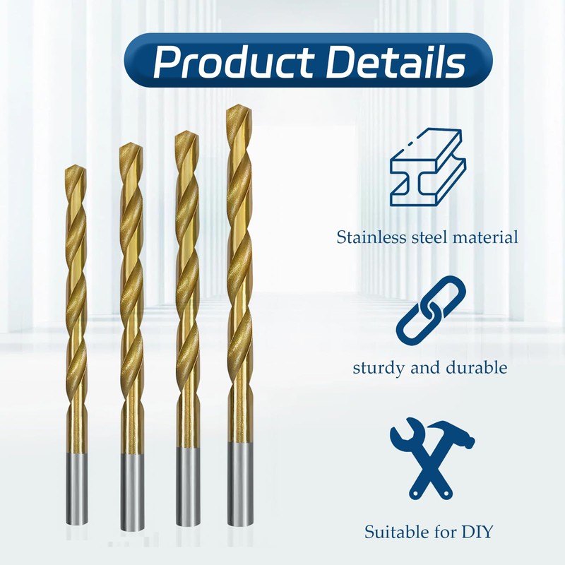 13Pcs Hex Drill Bits, Drill Bit Set Made with Titanium