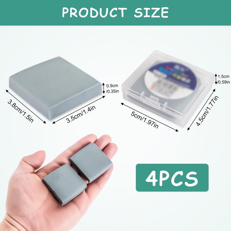 4Pcs Kneaded Art Erasers, Grey Kneadable Artists Putty Rubber,Create Highlights,