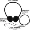 Maeline Bulk Classroom Student Headphones On Ear Stereo Headphones Adjustable