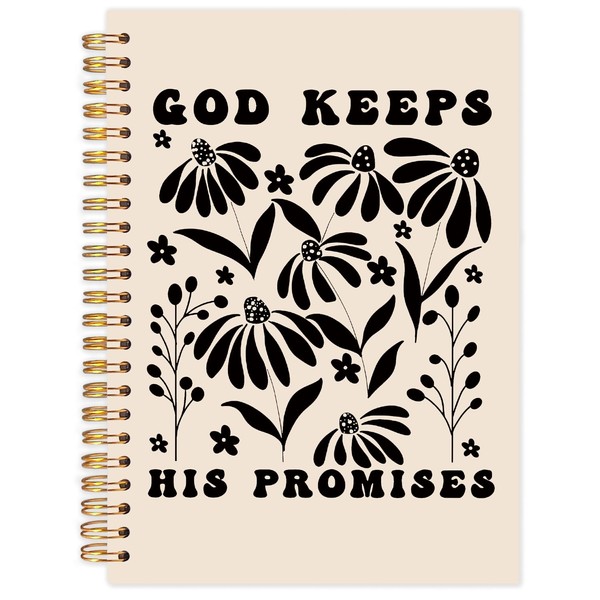 FDHSPAAM Boho Floral Christian Spiral Journal Notebook 5.5x8.3in, Bible Scripture