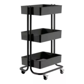 Seville Classics Carrito Organizador Metálico 3 Niveles Con Ruedas