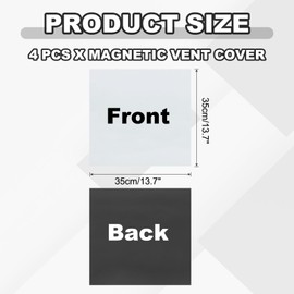 PATIKIL 13.7" x 13.7" Magnetic Vent Cover, 4 Pcs Floor Wall Air Registers Cover Magnet Vent Blocker for Home RV HVAC Fireplace Furnace, White