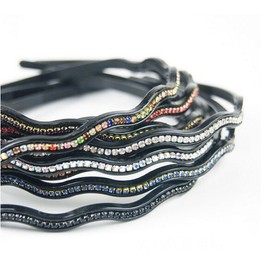 6 PCS Rhinestone Headband Narrow Headband Headwear with Teeth Hair Hoop Head Band Hair Band for Women (Color Random) (B#)