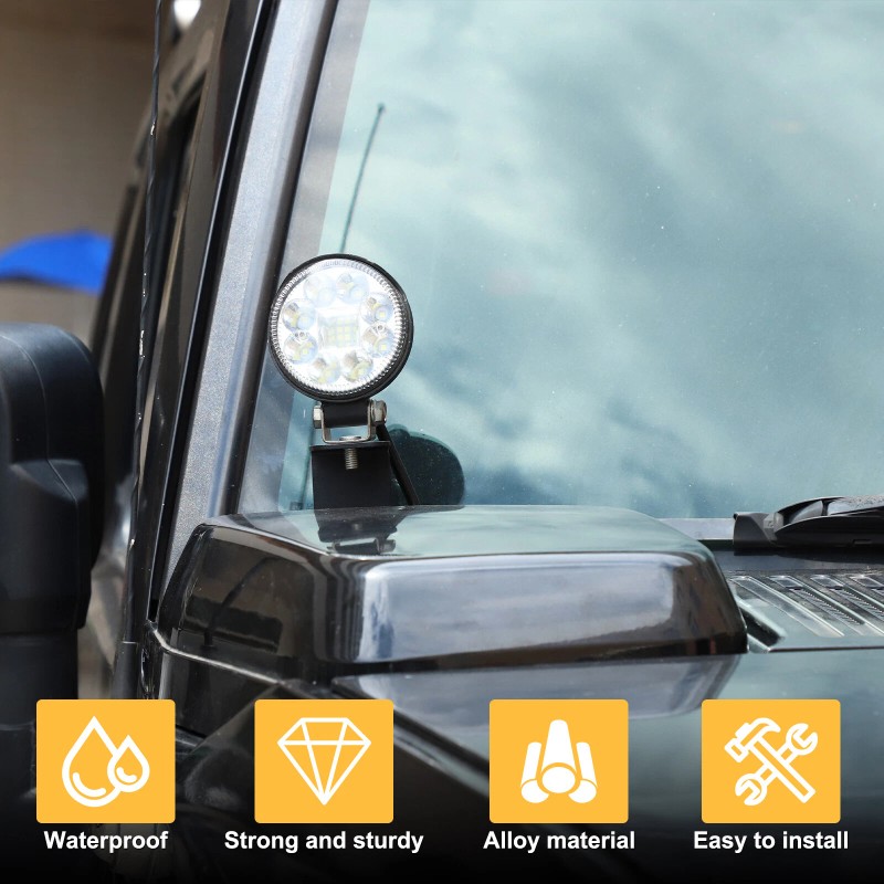 car-attention Side A-Pillar Hood Ditch Light Bar Mount Brackets For