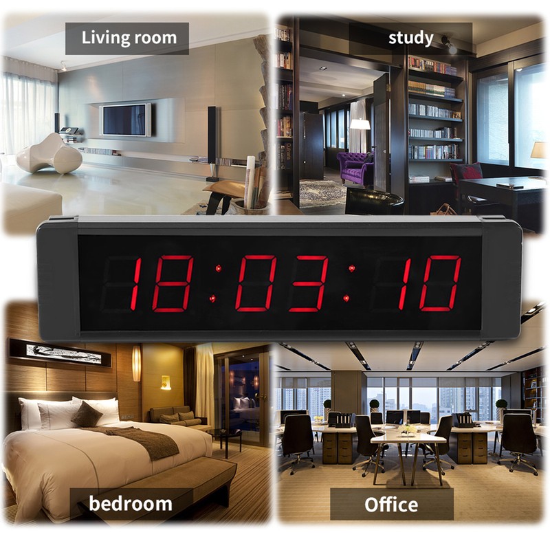 LED Remote Wall Clock Prscise Timer Stopwatch for Fitness Training