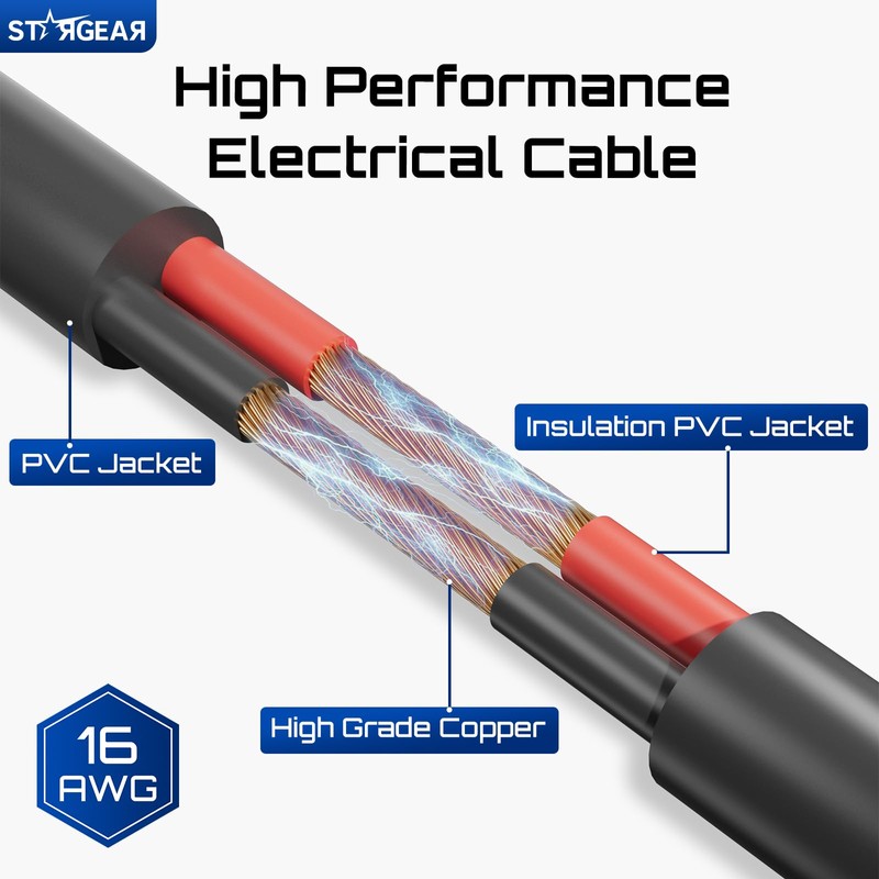 STARGEAR for Starlink Mini Cable 5M, 16AWG DC to DC