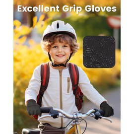 Anti-Slip Touchscreen Kids Winter Warm Sports Gloves 7-12 Years Boys Girls Cold Weather Thermal Glove Youth Water-Resistant Full Finger Insulated Mittens for Running Cycling Snow Skiing