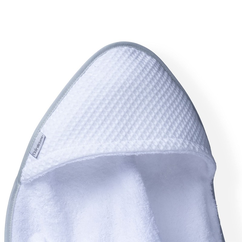Clair de Lune Over The Moon Hooded Baby Towel, Grey