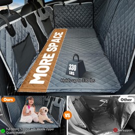 ANOSOSPECIAL Back Seat Extender for Dog,Waterproof Hard Bottom Dog Car Seat Cover for Back Seat Protector,Foldable Camping Pet Hammock Bed,Easy Clean Travelling Accessories Car SUV Truck (Gray)