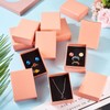 Craftdady 12Pcs Pink Rectangle Jewelry Boxes Diamond Pattern Cardboard Paper
