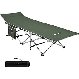 KingCamp Camping Cot Heavy Duty Camping Cots for Adults Oversized Portable Folding Sleeping Cot for Travel Outdoors Vacation Home Office Nap Camping Bed Cots